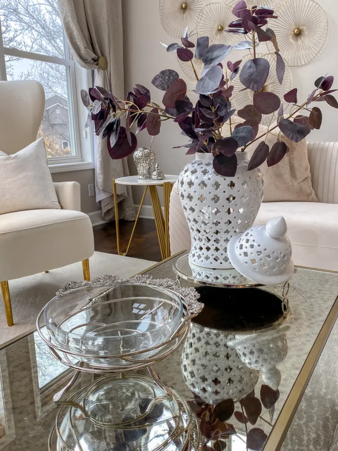 Inspire Me! Home Decor White Ceramic Jar With Elegant Gold Details (2 Sizes) Online