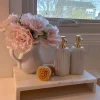 Inspire Me! Home Decor White Ceramic Jar With Gold Floral Design (3 Sizes) Outlet