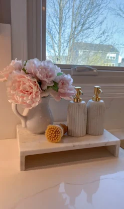 Inspire Me! Home Decor White Ceramic Jar With Gold Floral Design (3 Sizes) Outlet
