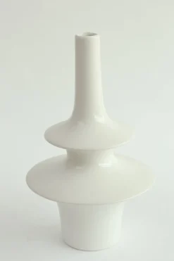 Inspire Me! Home Decor White Ceramic Round Pot With Petal Design (2 Sizes) Clearance