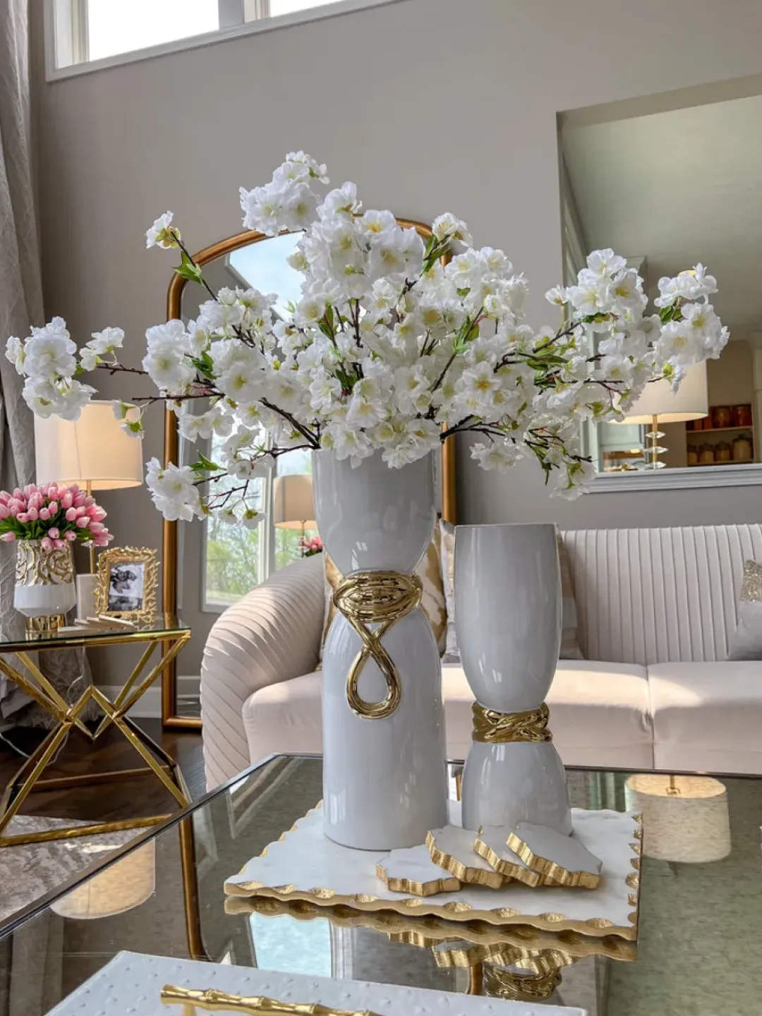 Inspire Me! Home Decor White Ceramic Studded Vase (3 Sizes) Clearance