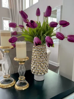 Inspire Me! Home Decor White Ceramic Vase New