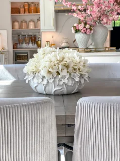 Inspire Me! Home Decor White Ceramic Vase With Stunning Gold & White Floral Detail Outlet