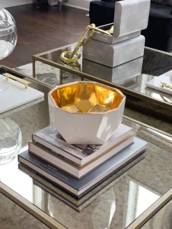 Inspire Me! Home Decor White Ceramic Vase With Stunning Gold Cascading Floral Detail Fashion