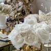 Inspire Me! Home Decor White Double Tier Tray With Gold Leaf Details And Base Sale