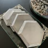 Inspire Me! Home Decor White Enameled Gold Metal Coasters (Set Of 4) Fashion