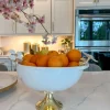 Inspire Me! Home Decor White Enameled Cake Stand With Metallic Edge (2 Colors) KITCHEN Hot