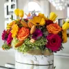 Inspire Me! Home Decor White Faux Orchid In Shiny Gold Pot “From Pops Of Color Home Collection” Floral Stems Clearance