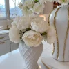 Inspire Me! Home Decor White Geometric Bowl With Gold Metallic Center Best