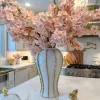 Inspire Me! Home Decor White Geometric Ceramic Ginger Jar Clearance