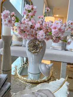 Inspire Me! Home Decor White Ginger Jar With Diamond Pattern Design Sale