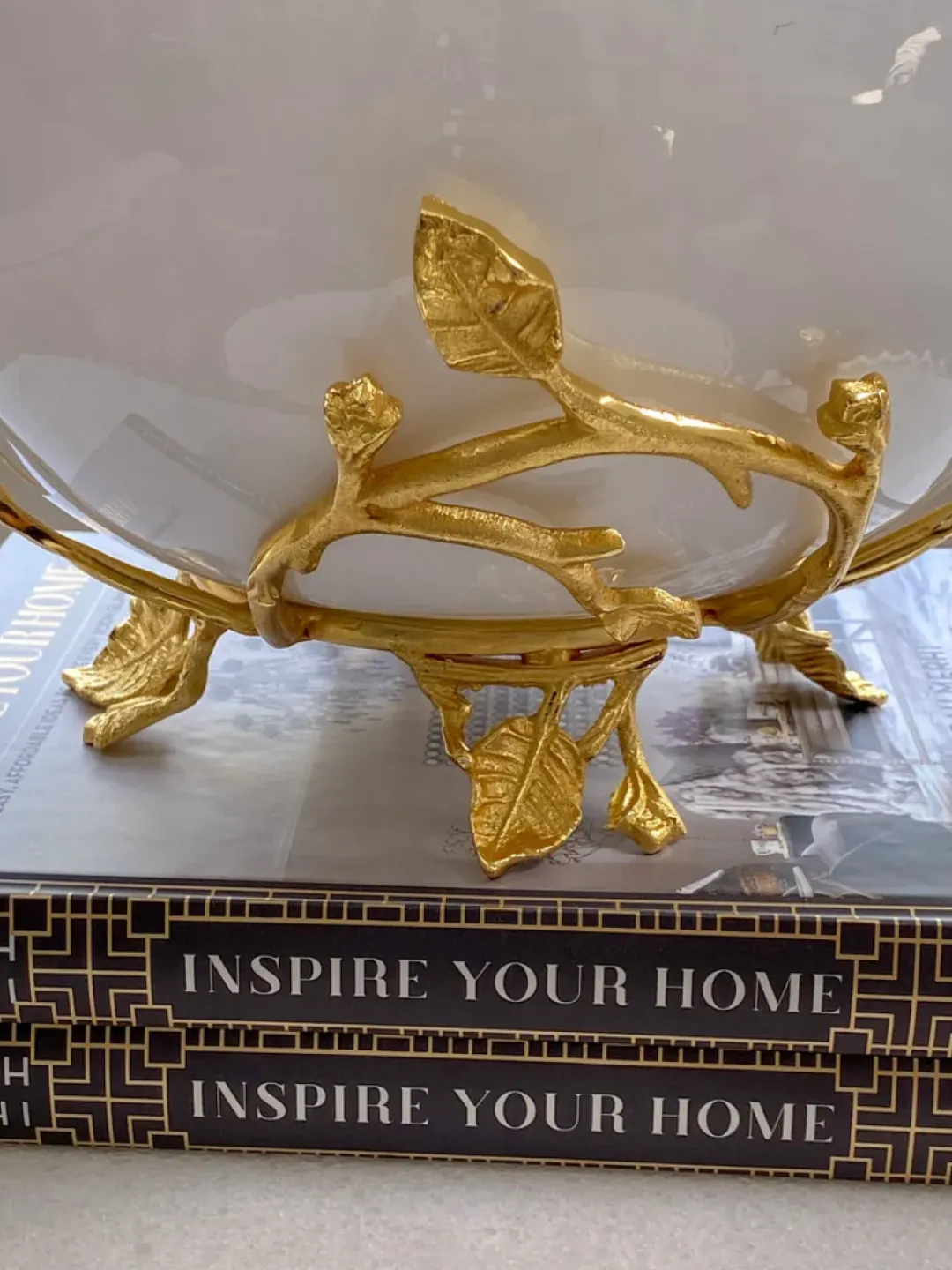 Inspire Me! Home Decor White Ginger Jar With Gold Details (3 Sizes) Discount