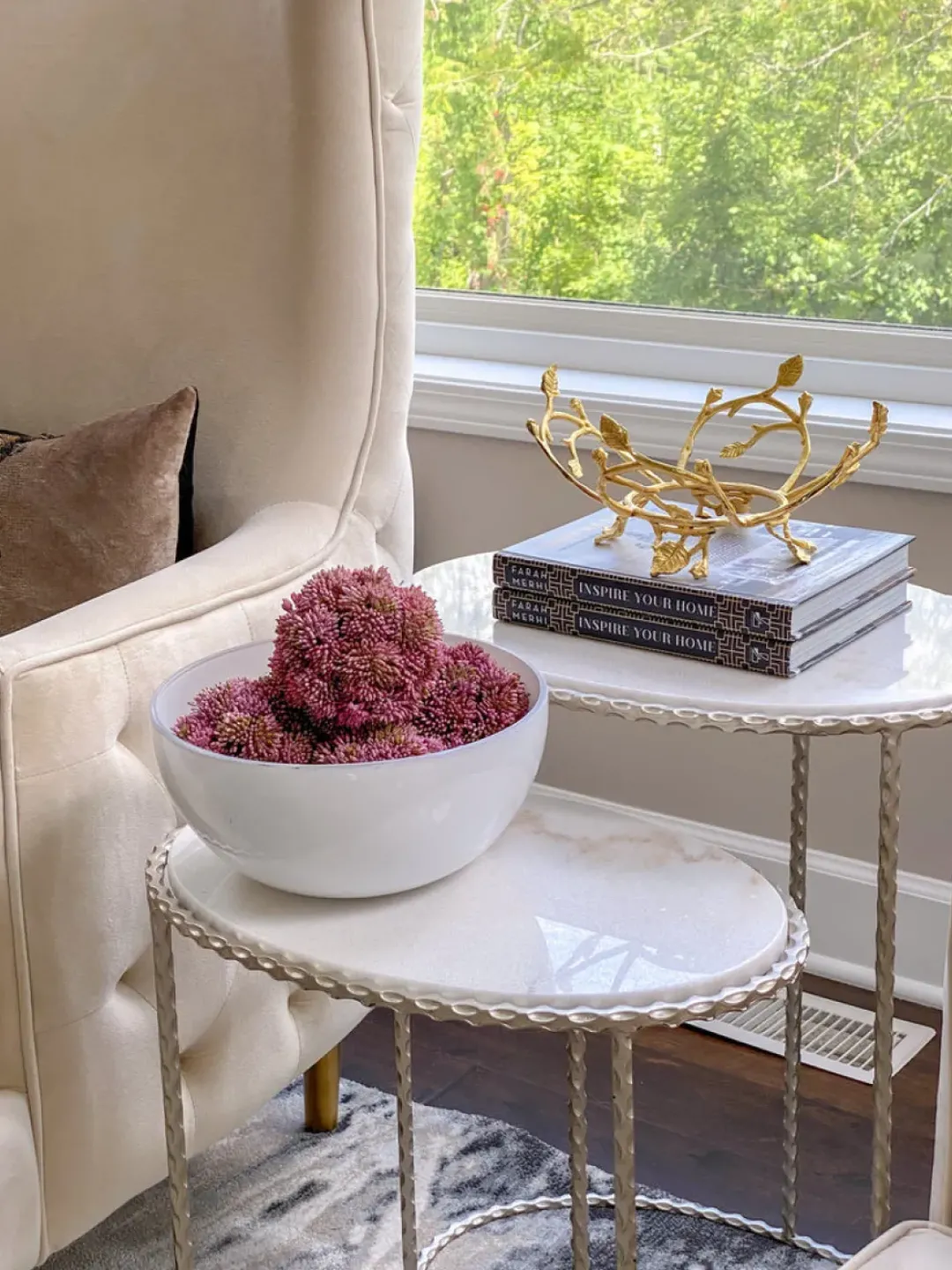 Inspire Me! Home Decor White Ginger Jar With Gold Details (3 Sizes) Discount
