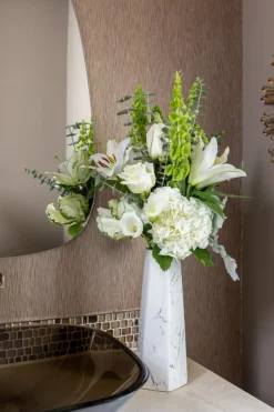 Inspire Me! Home Decor White Glass Vase With Mesh Design (2 Styles) “From Pops Of Color Home Collection” Discount