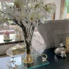 Inspire Me! Home Decor White Glass Bowl With Gold Leaf Stand Outlet