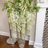 Inspire Me! Home Decor White Glass Vase With White Jeweled Flower Details Sale