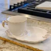 Inspire Me! Home Decor White & Gold Dotted Coffee Mug With Lid New