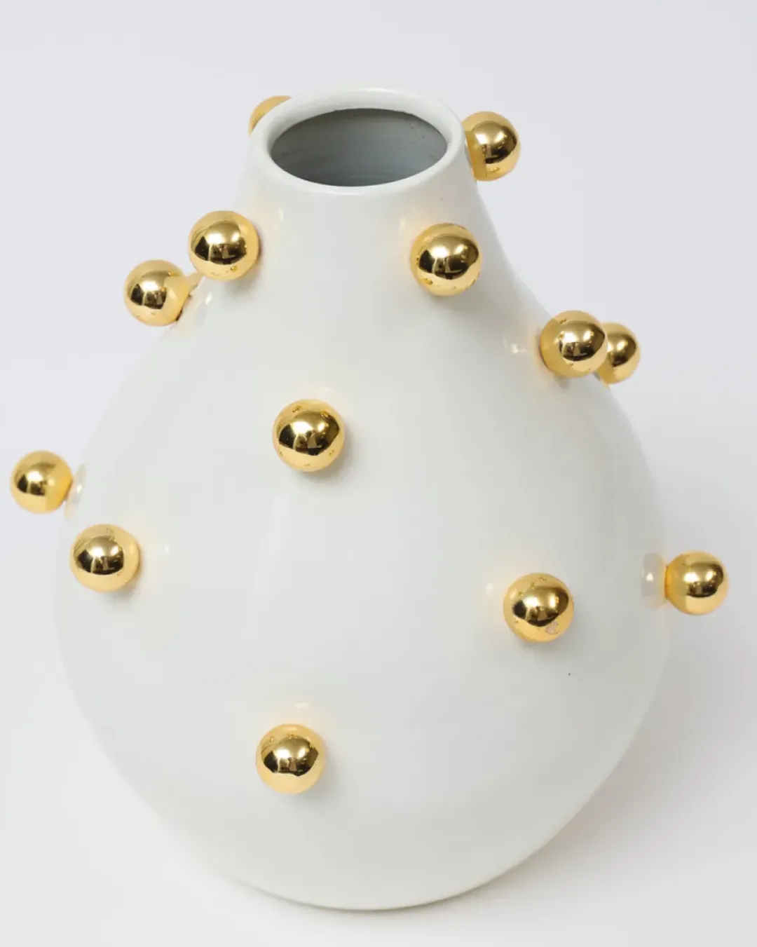 Inspire Me! Home Decor White & Gold Studded Metal Vases (2 Sizes) Sale