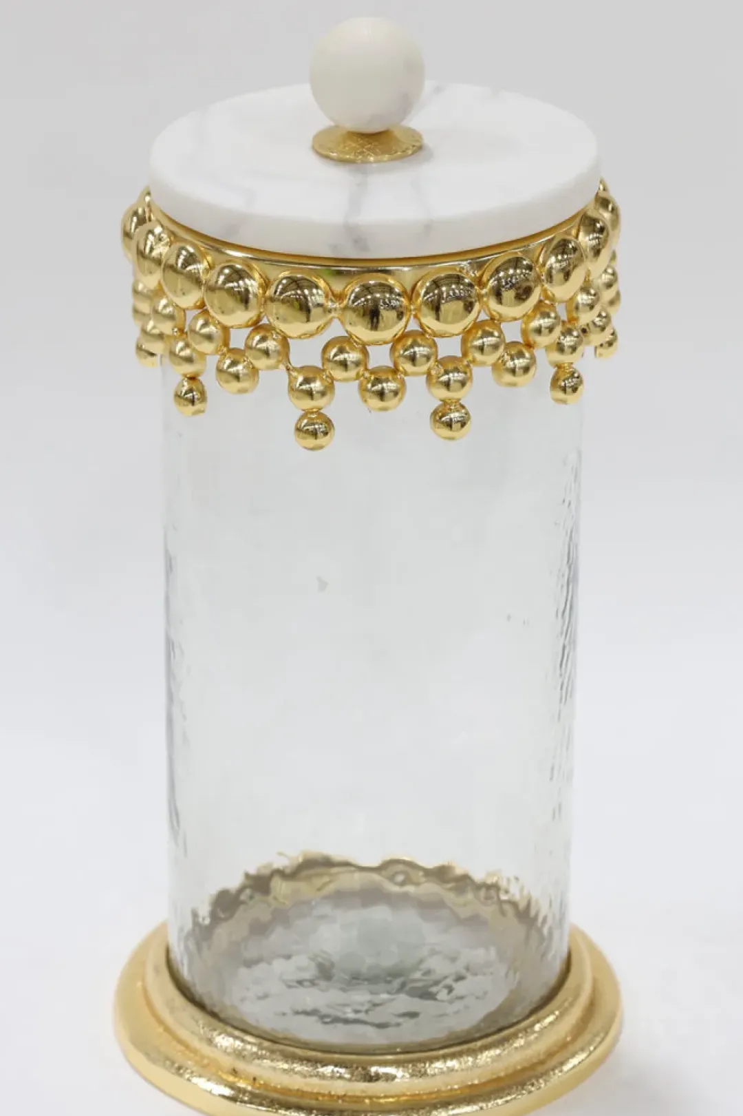 Inspire Me! Home Decor White & Gold Beaded Vanity Collection (3 Items) Each Sold Individually Fashion
