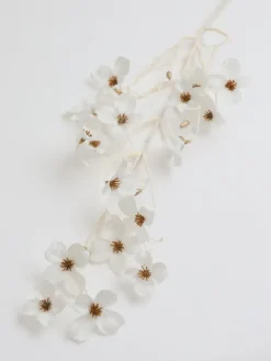 Inspire Me! Home Decor White & Gold Vase With White Floral Design Discount