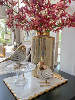 Inspire Me! Home Decor White & Gold Tissue Box Cover Clearance