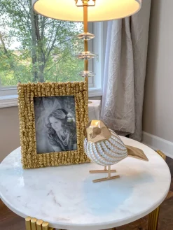 Inspire Me! Home Decor White & Gold Tissue Box Cover Clearance