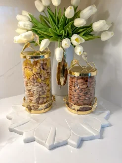 Inspire Me! Home Decor White Hammered Canister With Silver Border & Lid (3 Sizes) Gold Clearance