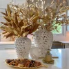 Inspire Me! Home Decor White Lattice Ginger Jar (2 Sizes) New