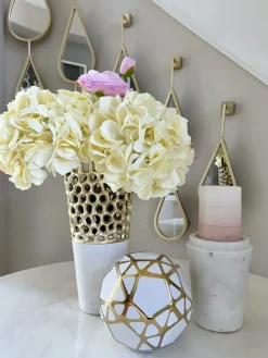 Inspire Me! Home Decor White Leaf Stem With Gold Berries Sale