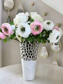 Inspire Me! Home Decor White Leaf Stem With Gold Berries Sale