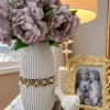 Inspire Me! Home Decor White Leaf Ginger Jar New