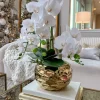 Inspire Me! Home Decor White Linear Vase With Gold Center Rim Detail (2 Sizes) Hot