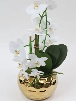 Inspire Me! Home Decor White Linear Vase With Gold Center Rim Detail (2 Sizes) Hot
