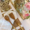 Inspire Me! Home Decor White Marble Tray W/ Gold Textured Edge (2 Size) Hot