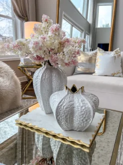 Inspire Me! Home Decor White Marble Design Bowl/Vase (2 Sizes) Hot