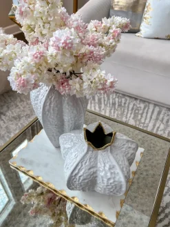 Inspire Me! Home Decor White Marble Design Bowl/Vase (2 Sizes) Hot