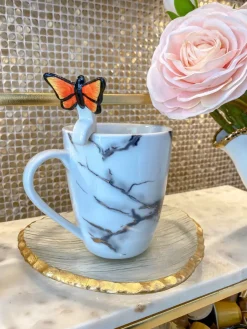Inspire Me! Home Decor White Mug W/ Resin Geode Design KITCHEN Best