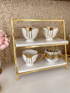 Inspire Me! Home Decor White Mug With Gold Handle (2 Styles) New
