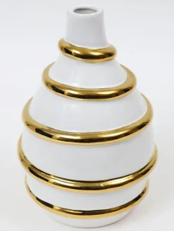Inspire Me! Home Decor White Orchid In Gold Detailed Pot Fashion