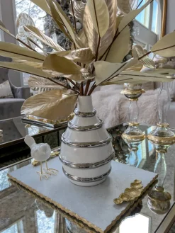 Inspire Me! Home Decor White Orchid In Gold Detailed Pot Fashion