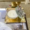 Inspire Me! Home Decor White Potted Faux Orchid In Gold Beveled Pot New