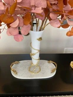 Inspire Me! Home Decor White Pomegranate Vase With Gold Trim (2 Sizes) Sale