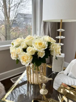 Inspire Me! Home Decor 10″ White Real Touch Rose Bundle Online