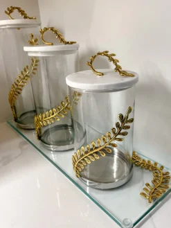 Inspire Me! Home Decor White & Silver Beaded Vanity Collection (3 Items) Each Sold Indiviually New
