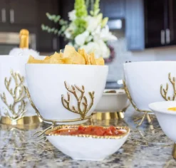 Inspire Me! Home Decor White Square Design Vase With Gold Border ” From Pops Of Color Home Collection” Sale