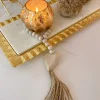 Inspire Me! Home Decor White Tissue Box Cover With Gold Leaf Design Base Best