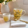 Inspire Me! Home Decor White Two Piece Coffee/Tea Set With Gold Accents Best