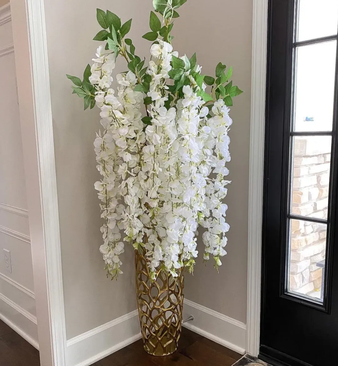 Inspire Me! Home Decor White Vase With Gold Floral Detail (2 Sizes) Best