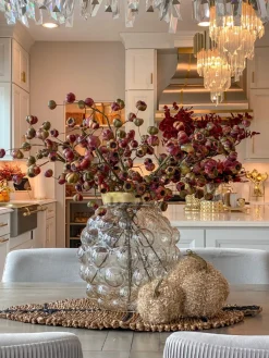 Inspire Me! Home Decor White Velvet Decorative Pumpkin With Gold Stem Hot
