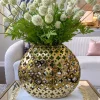Inspire Me! Home Decor Wide Cut-Out Gold Vase Fashion